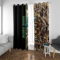 Personalized Fish Reaper Skull Window Curtain Camouflage Background and Fishing Rod Graphic Design - Wonder Print Shop
