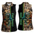 Personalized Fish Reaper Skull Women Sleeveless Polo Shirt Camouflage Background and Fishing Rod Graphic Design - Wonder Print Shop