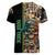 Personalized Fish Reaper Skull Women V-Neck T-Shirt Camouflage Background and Fishing Rod Graphic Design - Wonder Print Shop