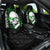 Personalized Skull Bowling Car Seat Cover Green Flame Skull - Wonder Print Shop