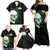 Personalized Skull Bowling Family Matching Off Shoulder Maxi Dress and Hawaiian Shirt Green Flame Skull - Wonder Print Shop