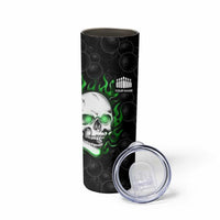 Personalized Skull Bowling Skinny Tumbler Green Flame Skull - Wonder Print Shop
