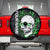 Personalized Skull Bowling Spare Tire Cover Green Flame Skull - Wonder Print Shop
