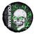 Personalized Skull Bowling Spare Tire Cover Green Flame Skull - Wonder Print Shop