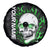 Personalized Skull Bowling Spare Tire Cover Green Flame Skull - Wonder Print Shop