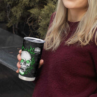 Personalized Skull Bowling Tumbler Cup Green Flame Skull - Wonder Print Shop
