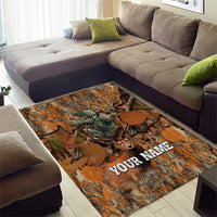 Custom Deer Hunting Area Rug Big Game Camo Forest Design and Skeleton Archer - Wonder Print Shop