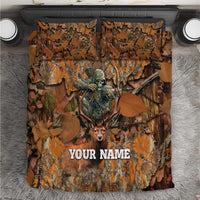 Custom Deer Hunting Bedding Set Big Game Camo Forest Design and Skeleton Archer - Wonder Print Shop
