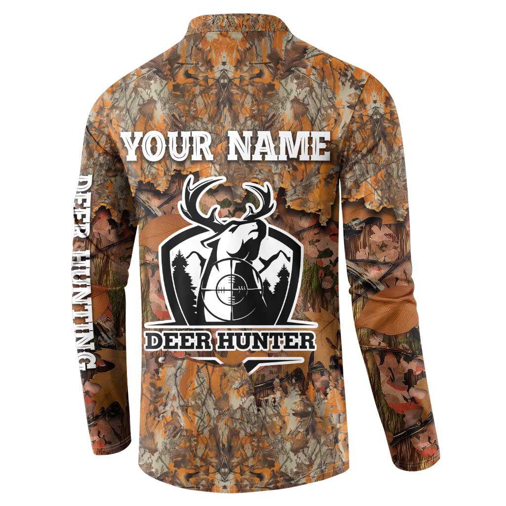 Custom Deer Hunting Button Sweatshirt Big Game Camo Forest Design and Skeleton Archer - Wonder Print Shop