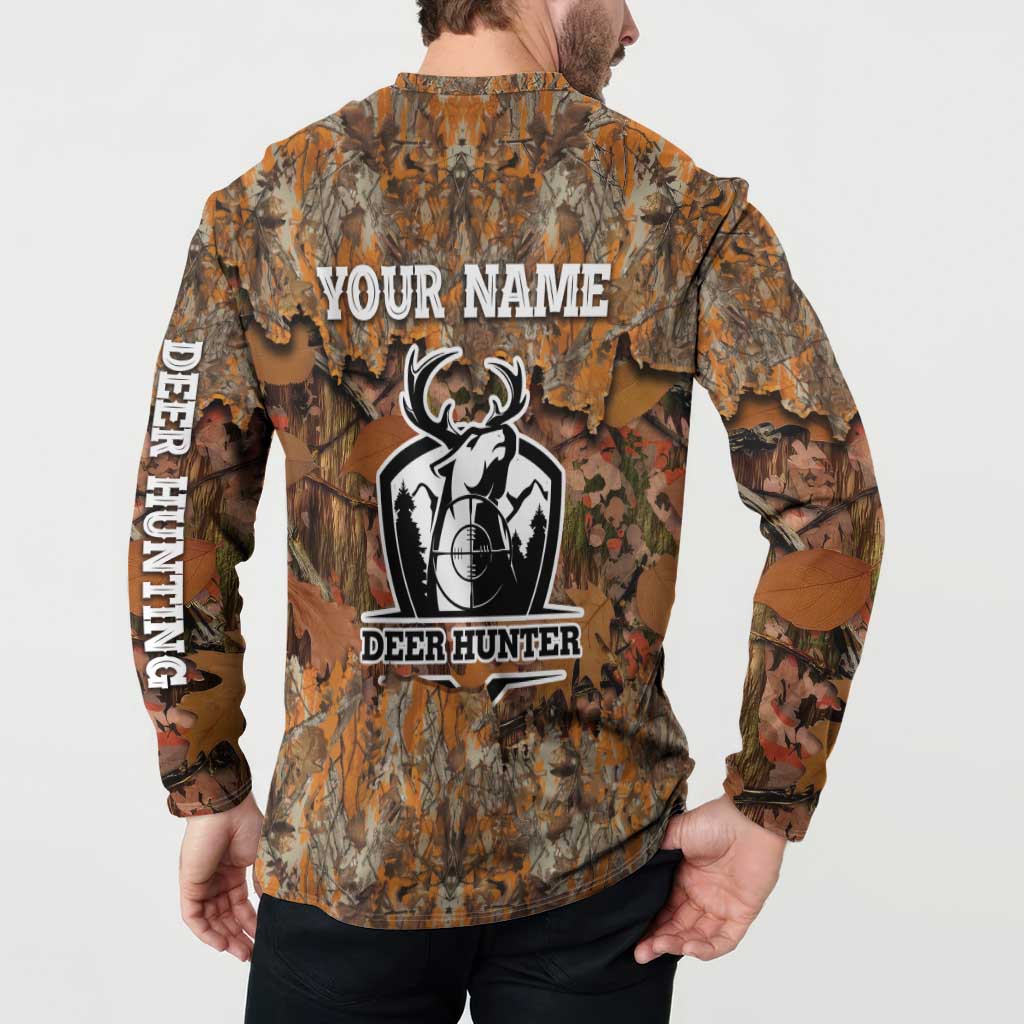 Custom Deer Hunting Button Sweatshirt Big Game Camo Forest Design and Skeleton Archer - Wonder Print Shop