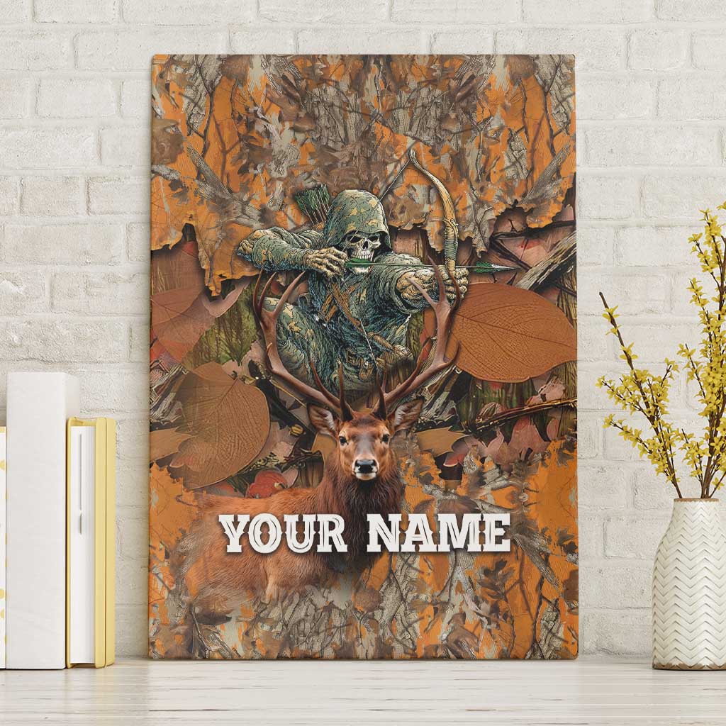 Custom Deer Hunting Canvas Wall Art Big Game Camo Forest Design and Skeleton Archer - Wonder Print Shop
