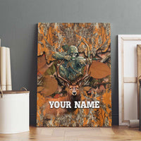 Custom Deer Hunting Canvas Wall Art Big Game Camo Forest Design and Skeleton Archer - Wonder Print Shop