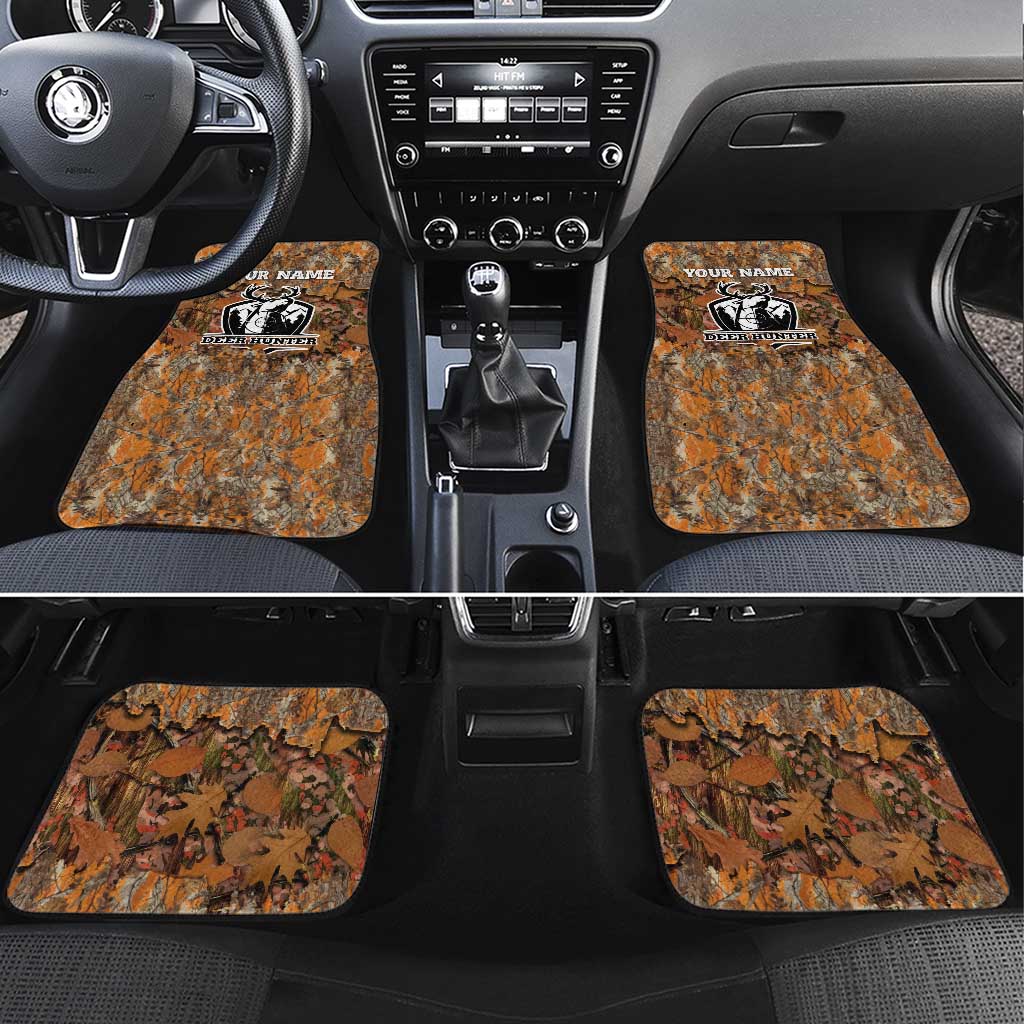 Custom Deer Hunting Car Mats Big Game Camo Forest Design and Skeleton Archer - Wonder Print Shop