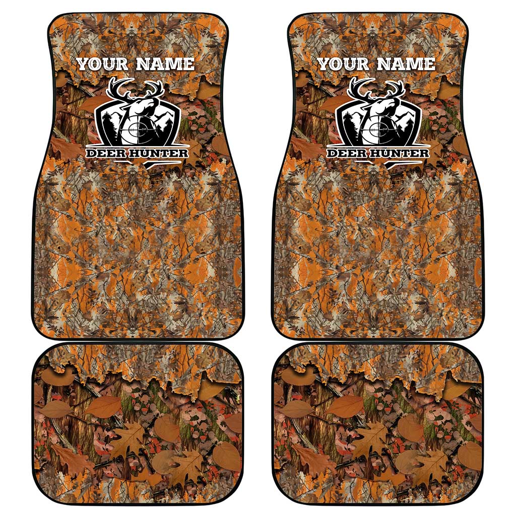 Custom Deer Hunting Car Mats Big Game Camo Forest Design and Skeleton Archer - Wonder Print Shop
