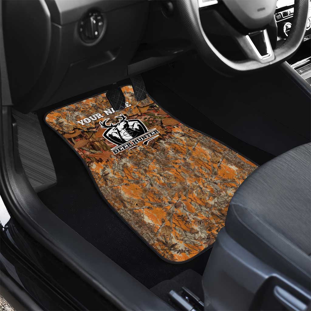 Custom Deer Hunting Car Mats Big Game Camo Forest Design and Skeleton Archer - Wonder Print Shop