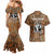 Custom Deer Hunting Couples Matching Mermaid Dress and Hawaiian Shirt Big Game Camo Forest Design and Skeleton Archer - Wonder Print Shop