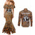 Custom Deer Hunting Couples Matching Mermaid Dress and Long Sleeve Button Shirt Big Game Camo Forest Design and Skeleton Archer - Wonder Print Shop