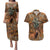 Custom Deer Hunting Couples Matching Puletasi and Hawaiian Shirt Big Game Camo Forest Design and Skeleton Archer - Wonder Print Shop