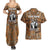 Custom Deer Hunting Couples Matching Summer Maxi Dress and Hawaiian Shirt Big Game Camo Forest Design and Skeleton Archer - Wonder Print Shop