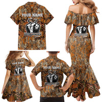 Custom Deer Hunting Family Matching Mermaid Dress and Hawaiian Shirt Big Game Camo Forest Design and Skeleton Archer - Wonder Print Shop