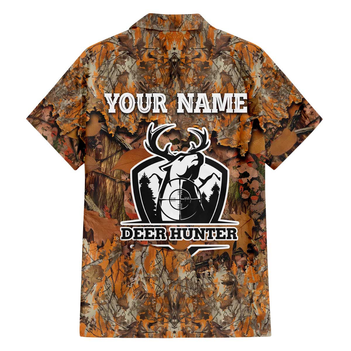 Custom Deer Hunting Family Matching Off The Shoulder Long Sleeve Dress and Hawaiian Shirt Big Game Camo Forest Design and Skeleton Archer - Wonder Print Shop