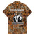 Custom Deer Hunting Family Matching Off The Shoulder Long Sleeve Dress and Hawaiian Shirt Big Game Camo Forest Design and Skeleton Archer - Wonder Print Shop