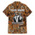 Custom Deer Hunting Family Matching Short Sleeve Bodycon Dress and Hawaiian Shirt Big Game Camo Forest Design and Skeleton Archer - Wonder Print Shop
