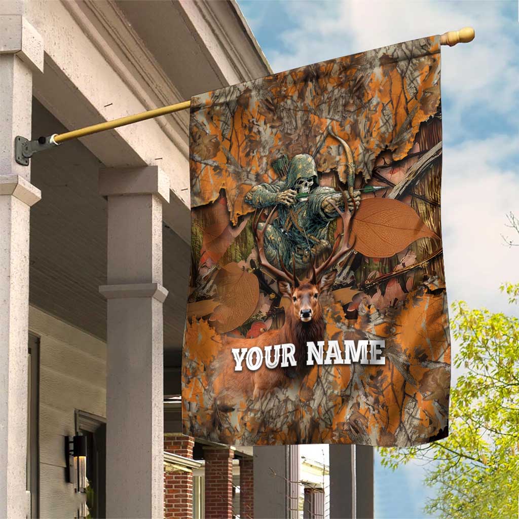Custom Deer Hunting Garden Flag Big Game Camo Forest Design and Skeleton Archer - Wonder Print Shop