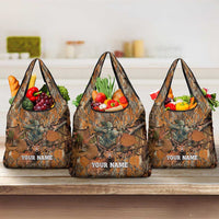 Custom Deer Hunting Grocery Bag Big Game Camo Forest Design and Skeleton Archer - Wonder Print Shop