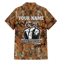 Custom Deer Hunting Hawaiian Shirt Big Game Camo Forest Design and Skeleton Archer - Wonder Print Shop