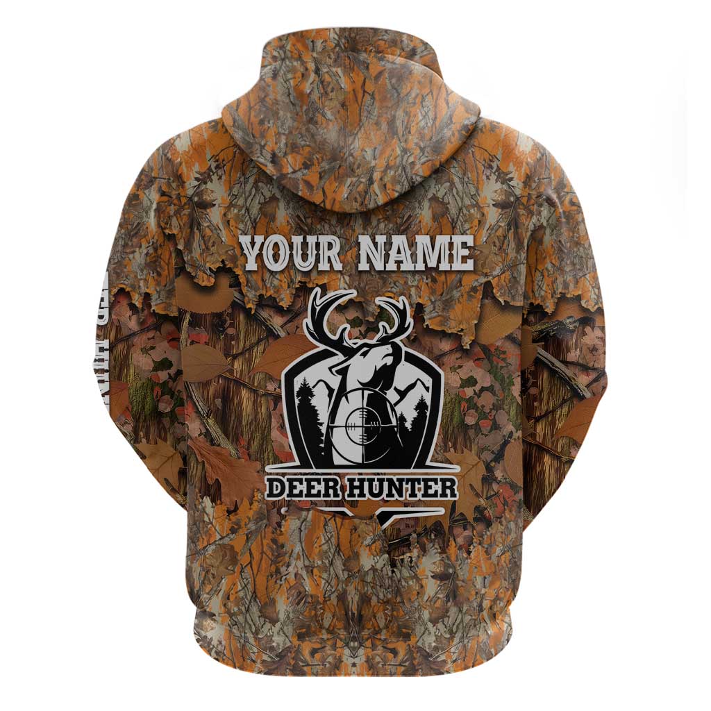 Custom Deer Hunting Hoodie Big Game Camo Forest Design and Skeleton Archer - Wonder Print Shop