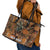 Custom Deer Hunting Leather Tote Bag Big Game Camo Forest Design and Skeleton Archer - Wonder Print Shop