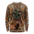 Custom Deer Hunting Long Sleeve Shirt Big Game Camo Forest Design and Skeleton Archer - Wonder Print Shop