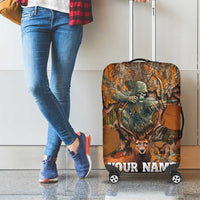 Custom Deer Hunting Luggage Cover Big Game Camo Forest Design and Skeleton Archer - Wonder Print Shop