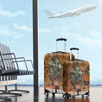 Custom Deer Hunting Luggage Cover Big Game Camo Forest Design and Skeleton Archer - Wonder Print Shop