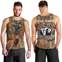 Custom Deer Hunting Men Tank Top Big Game Camo Forest Design and Skeleton Archer - Wonder Print Shop