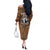 Custom Deer Hunting Off The Shoulder Long Sleeve Dress Big Game Camo Forest Design and Skeleton Archer - Wonder Print Shop