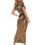 Custom Deer Hunting Short Sleeve Bodycon Dress Big Game Camo Forest Design and Skeleton Archer - Wonder Print Shop
