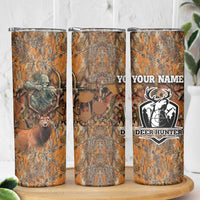 Custom Deer Hunting Skinny Tumbler Big Game Camo Forest Design and Skeleton Archer - Wonder Print Shop