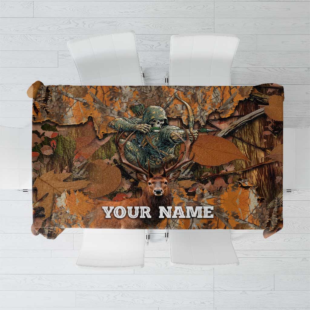 Custom Deer Hunting Tablecloth Big Game Camo Forest Design and Skeleton Archer - Wonder Print Shop