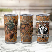 Custom Deer Hunting Tumbler Cup Big Game Camo Forest Design and Skeleton Archer - Wonder Print Shop