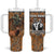 Custom Deer Hunting Tumbler With Handle Big Game Camo Forest Design and Skeleton Archer - Wonder Print Shop