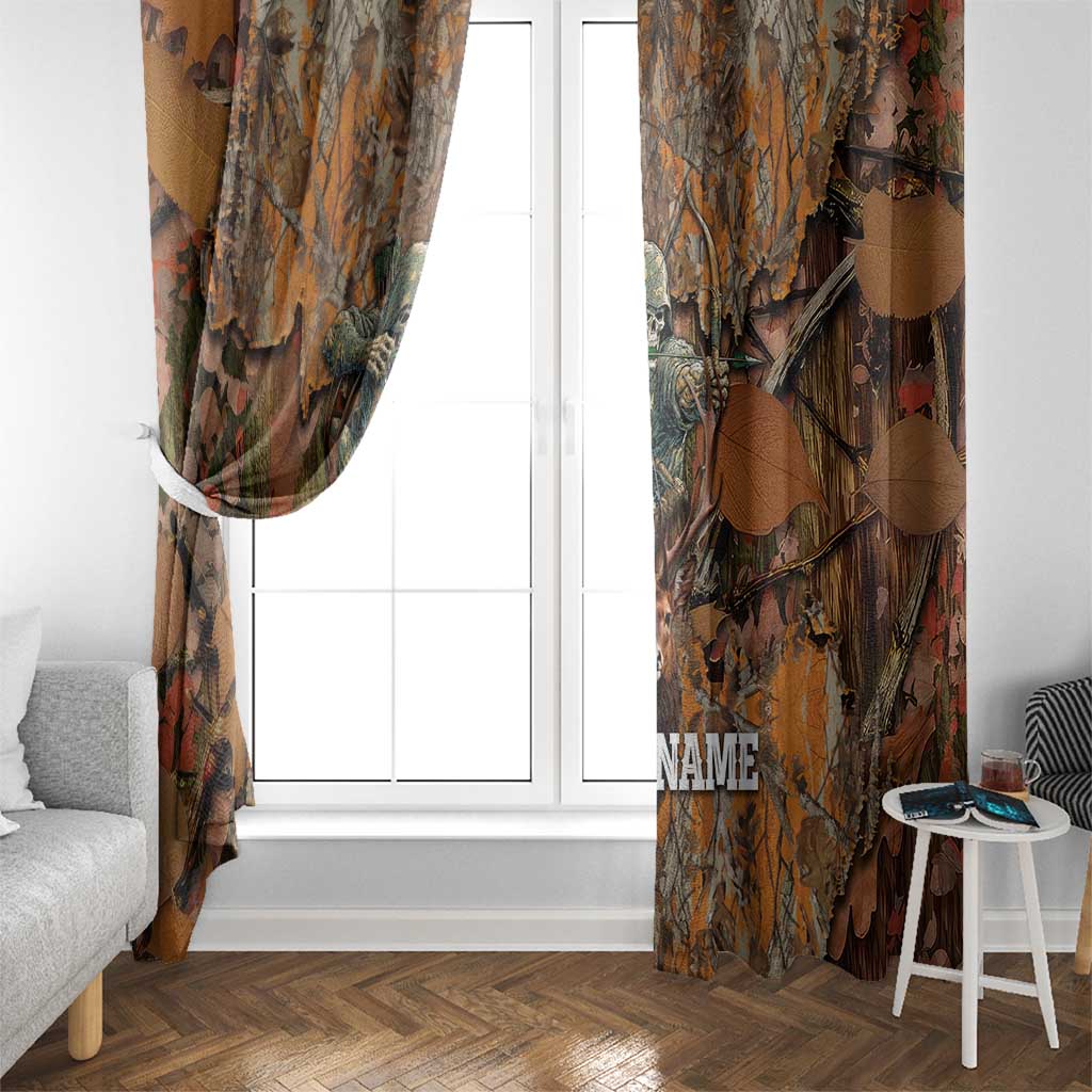 Custom Deer Hunting Window Curtain Big Game Camo Forest Design and Skeleton Archer - Wonder Print Shop