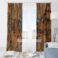 Custom Deer Hunting Window Curtain Big Game Camo Forest Design and Skeleton Archer - Wonder Print Shop