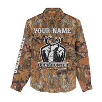 Custom Deer Hunting Women Casual Shirt Big Game Camo Forest Design and Skeleton Archer - Wonder Print Shop