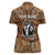 Custom Deer Hunting Women Polo Shirt Big Game Camo Forest Design and Skeleton Archer - Wonder Print Shop