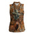 Custom Deer Hunting Women Sleeveless Polo Shirt Big Game Camo Forest Design and Skeleton Archer - Wonder Print Shop