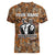 Custom Deer Hunting Women V-Neck T-Shirt Big Game Camo Forest Design and Skeleton Archer - Wonder Print Shop