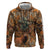 Custom Deer Hunting Zip Hoodie Big Game Camo Forest Design and Skeleton Archer - Wonder Print Shop