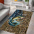 Personalized Walleye Splash Area Rug Camo Reeds and Night Forest Fishing Theme - Wonder Print Shop